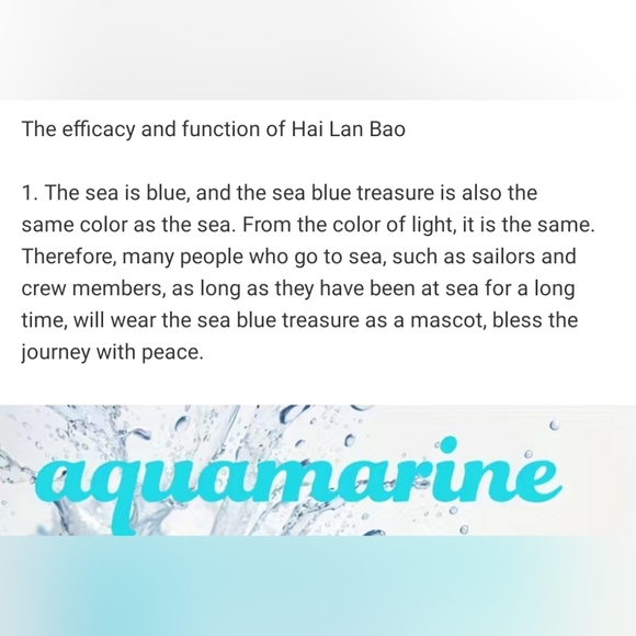 AQUAMARINE 10mm STONE STRETCH BRACELET. - Picture 7 of 7